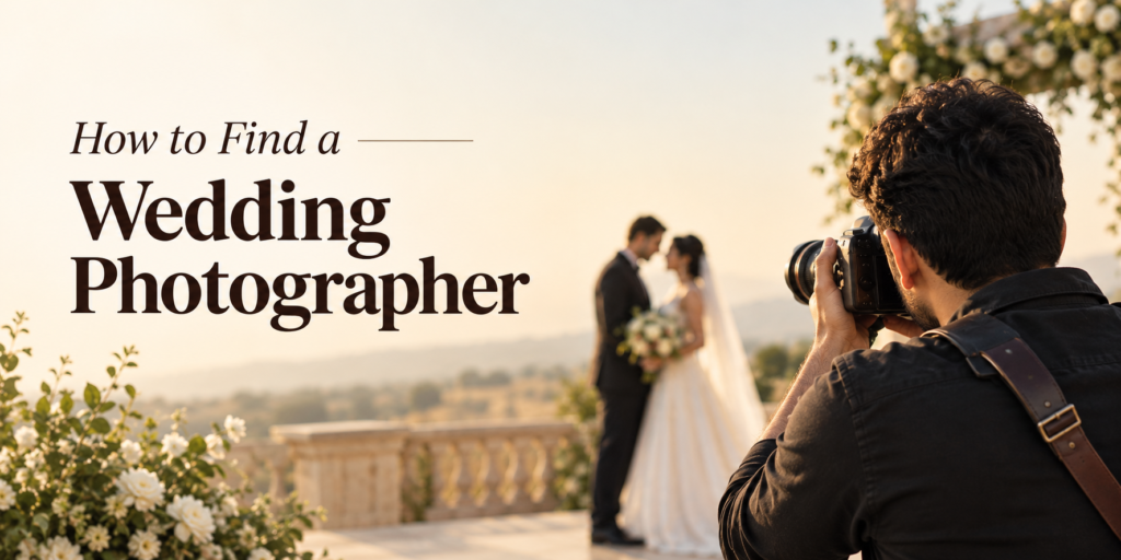 Couple comparing wedding photographer portfolios on a laptop to find a wedding photographer in Punjab